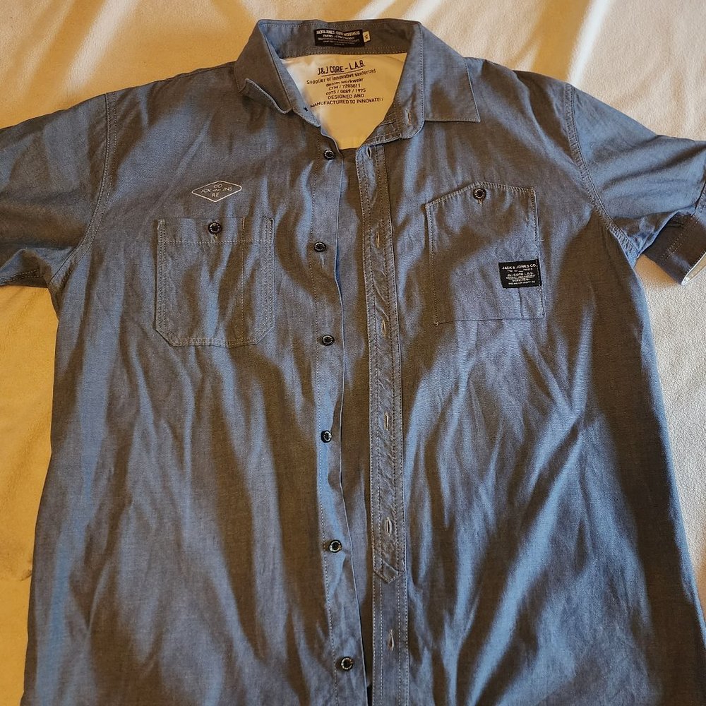 Jack & Jones core workwear short-sleeve button-down shirt - XL